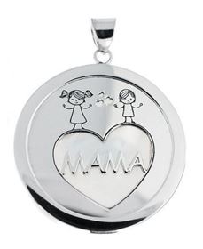 Foto de 18-AG138299 - COLGANTE PLATA NÁCAR "MAMÁ" 30MM
