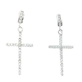 Foto de 25-0116P - PENDIENTES PLATA CRUZ CIRCONITA 30MM