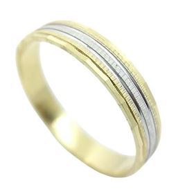 Foto de 10-351-267-19 - ALIANZA RAYADA BICOLOR 4MM 18K
