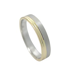 Foto de 10-351-1035-17 - ALIANZA BICOLOR MATE-BRILLO 4MM 18K