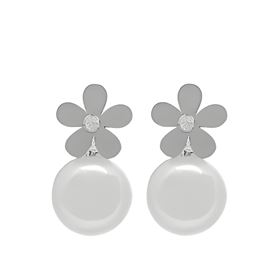 Foto de 71-11971BP - PENDIENTES FLOR-PERLA 7X13MM O.B 18K