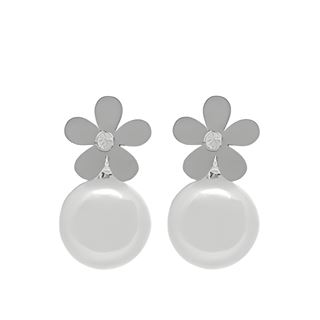 Foto de 71-11971BP - PENDIENTES FLOR-PERLA 7X13MM O.B 18K