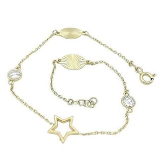 Foto de 12-047 - PULSERA ESTRELLA CIRCONITA 18.5CM (ALARGADOR 1CM) (2,48gr) 18K