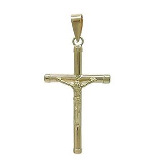 Foto de 42-104C - CRUZ CRISTO TUBO 2MM TAPONES 30X18MM 18K