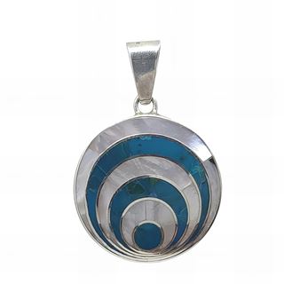 Foto de 86-006-1A - *OFERTA* COLGANTE PLATA REDONDO PIEDRA AZUL 26MM