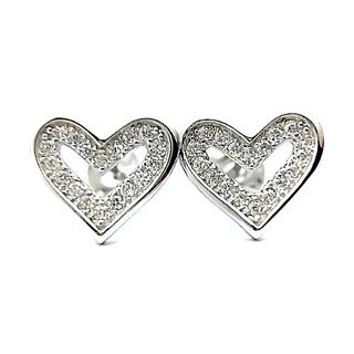 Foto de 25-0547C - PENDIENTES PLATA CORAZÓN CON CIRCONITAS 10X10MM