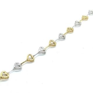 Foto de 44-020 - PULSERA CORAZONES BICOLOR 6MM 19CM (4,57gr) 18K