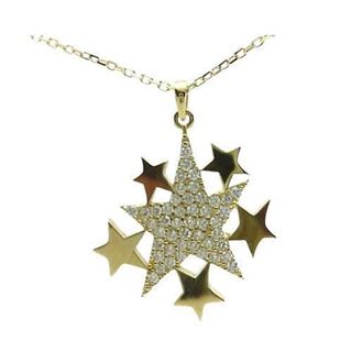 Foto de 12-506G - GARGANTILLA ESTRELLAS CIRCONITA 21X18MM 45CM 18K