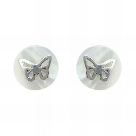 Foto de 29-30019926 - *OFERTA* PENDIENTES PLATA NÁCAR MARIPOSA 9MM