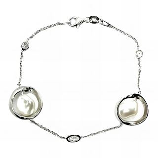 Foto de 24-404 - *OFERTA* PULSERA PLATA PERLAS Y CIRCONITA 15MM 18.5CM