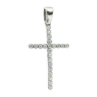 Foto de 01-CZ30004 - *OFERTA* CRUZ PLATA CIRCONITAS 26X15MM