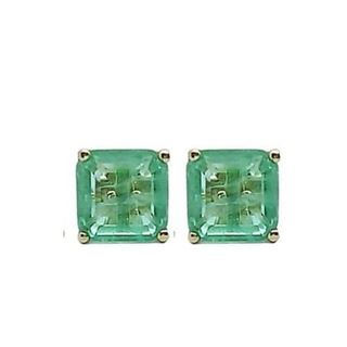 Foto de 05-3988V - PENDIENTES PIEDRAS COLOR 8X8MM PRESIÓN 18K