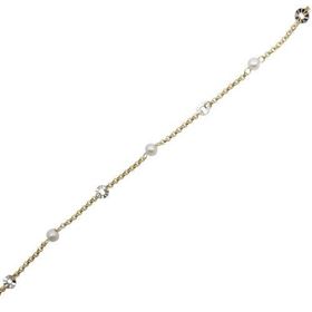 Foto de 10-00-7184 - PULSERA BICOLOR PERLAS 4MM 18CM (ANILLA A 2CM) (1,96gr) 18K