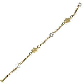 Foto de 10-00-6082 - PULSERA FLORES BICOLOR 16CM (ANILLA A 2CM) (2,31gr) 18K 