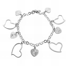 Foto de 20-7 - PULSERA PLATA 9 CORAZONES 15-9MM 17CM