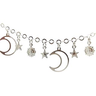 Foto de 20-4 - PULSERA PLATA 3 LUNAS 16MM- 4 SOLES - 4 ESTRELLAS 7MM 17CM