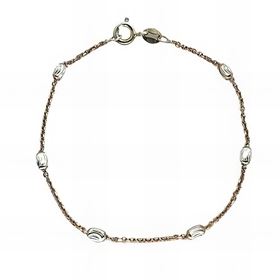 Foto de 20-R35C - PULSERA PLATA PEPITAS LAPIDADAS COBRE 3MM 18CM