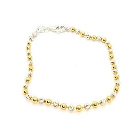 Foto de 20-BEAD300D - PULSERA PLATA BOLAS BICOLOR DORADA CALIBRE 300 3MM 19CM