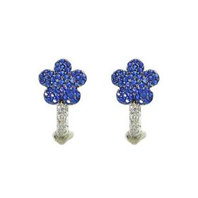 Foto de 25-1711A - PENDIENTES PLATA CIRCONITA FLOR AZUL 13 X 8MM