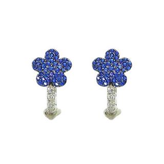 Foto de 25-1711A - PENDIENTES PLATA CIRCONITA FLOR AZUL 13 X 8MM