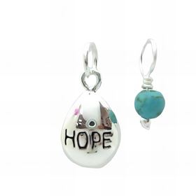 Foto de 25-300013 - SET PLATA CHARMS "HOPE-TURQUESA" 14MM