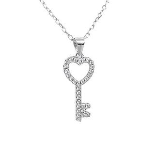 Foto de 25-0156G - GARGANTILLA PLATA LLAVE CIRCONITA 17MM 42CM+3CM