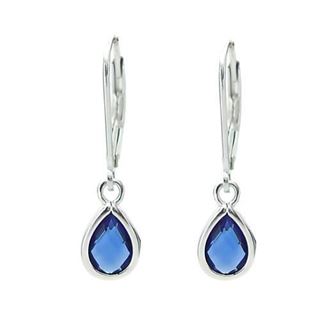 Foto de 25-5422A - PENDIENTES PLATA PIEDRA AZUL 27MM