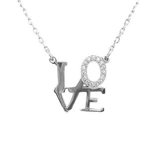 Foto de 25-0063G - GARGANTILLA PLATA "LOVE" CIRCONITA 10X15MM 40CM+5CM