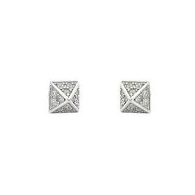 Foto de 25-0510P - PENDIENTES PLATA PIRÁMIDE CIRCONITA 4X4MM