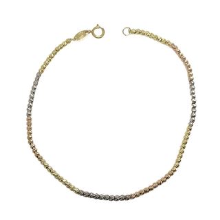 Foto de 28-202192 - PULSERA BOLAS 2 MM TRICOLOR LAPIDADAS 19CM (3,20gr) 18K