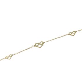 Foto de 28-9811 - PULSERA CORAZÓN-INFINITO 8MM 19CM (ANILLA A 2CM) 18K