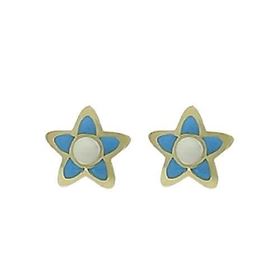 Foto de 41-34005A - PENDIENTES ESTRELLA ESMALTE 5MM 18K