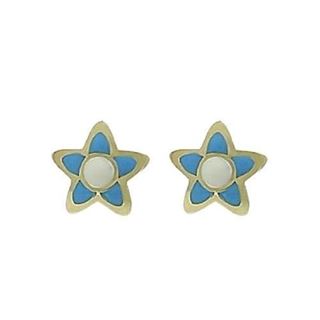 Foto de 41-34005A - PENDIENTES ESTRELLA ESMALTE 5MM 18K