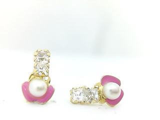 Foto de 41-142323 - PENDIENTES PERLA ESMALTE CIRCONITA 18K