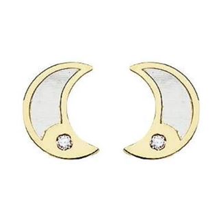 Foto de 51-1651106 - PENDIENTES LUNA NÁCAR LUNA CIRCONITA 8MM 18K