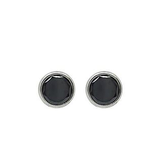 Foto de 51-201045N - PENDIENTES CHATÓN CIRCONITA NEGRA 4MM O.B. 18K