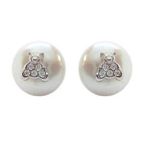 Foto de 51-1564805B - PENDIENTES PERLA OSO CIRCONITA 9MM O.B. 18K