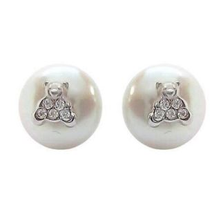 Foto de 51-1564805B - PENDIENTES PERLA OSO CIRCONITA 9MM O.B. 18K