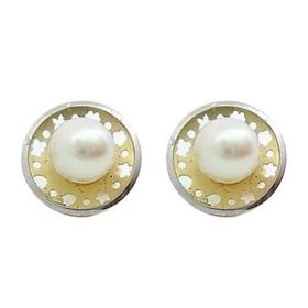 Foto de 51-1269306 - PENDIENTES PERLA BICOLOR 8MM 18K