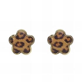 Foto de 51-1026605 - PENDIENTES FLOR LEOPARDO ESMALTE 6MM 18K