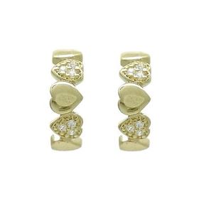 Foto de 62-1178 - PENDIENTES ARO CORAZONES CIRCONITA 4X12MM 18K