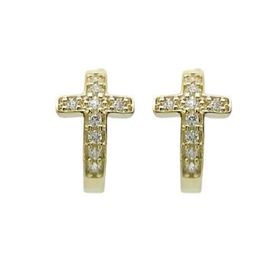 Foto de 62-1173 - PENDIENTES ARO CRUZ CIRCONITA 2X13MM 18K