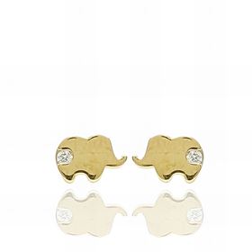 Foto de 99-PT853 - PENDIENTES ELEFANTE CIRCONITA 4MM 18KT