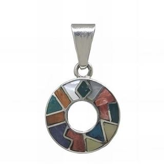 Foto de 86-005-1 - *OFERTA* COLGANTE PLATA CALENDARIO PIEDRAS COLOR 21MM