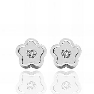 Foto de 90-6046-1B - PENDIENTES BRILLANTE FLOR 4MM O.B. 18K