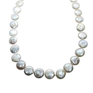 Foto de 95-001 - COLLAR PERLAS COIN CIERRE PLATA 12MM 45CM