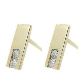 Foto de 99-803 - PENDIENTES RECTANGULAR CIRCONITA 7X2MM 18K