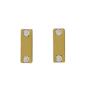 Foto de 99-804 - PENDIENTES RECTANGULAR CIRCONITA 7X2MM 18K