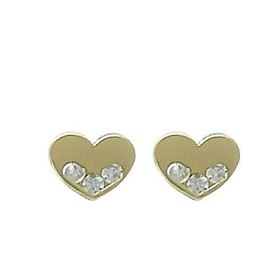 Foto de 99-PT790 - PENDIENTES CORAZÓN CIRCONITA 4.5MM 18K