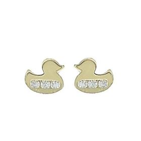 Foto de 99-PT817 - PENDIENTES PATO CIRCONITA 4.5MM 18K